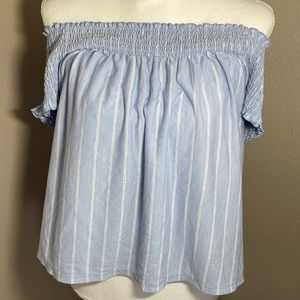 Off the shoulder linen blouse